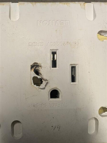 Broken electrical socket